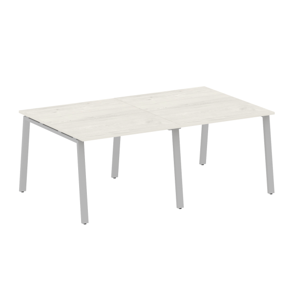 Стол для переговоров (2 столешницы) на А-образном м/к Metal System Style БА.ПРГ-2.1 2000x1235x750 (Дуб наварра/Серый металл)