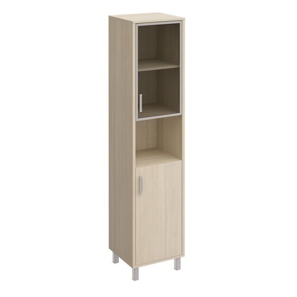 Шкаф правый двери стекло + ДСП без замка + ниша Борн B 431-820 480x450x2074 (Дуб шамони)