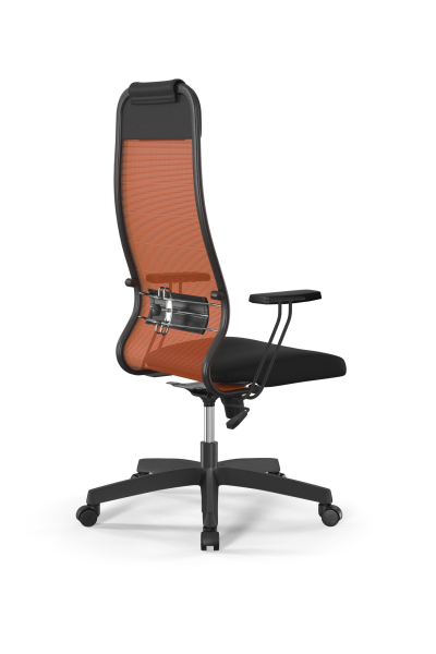 Кресло для руководителя Метта Sit 10 B1-111T - X2+UMF(X1) /Ub00/Wh00/T1bp-b(M09.B02.G15.W01) (Черный | Оранжевый)
