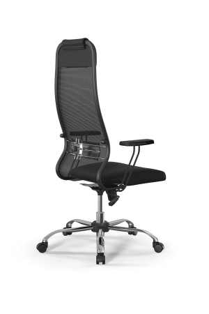 Кресло для руководителя Метта Sit 10 B1-111T - X2+UMF(X1) /Ub00/Wh00/T1bp-b(M09.B21.G20.W01) (Черный)