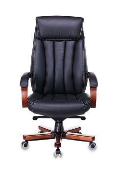Кресло руководителя T-9922WALNUT черный кожа крестов. металл/дерево