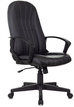 Кресло руководителя T-898 черный Leather Black эко.кожа крестов. пластик
