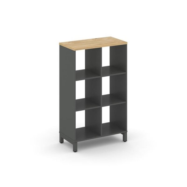 Каркас стеллажа 3 яруса SN.KS-320 (754х400х1248) (Антрацит/Тиквуд Светлый/Металл Антрацит)