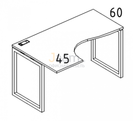 Мебель для персонала Стол эргономичный левый "Классика" на металлокаркасе QUATTRO Б4 031 БП