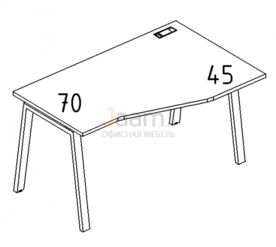 Мебель для персонала Стол эргономичный правый "Техно" на металлокаркасе TRE Б3 062 БП