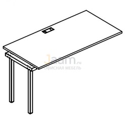 Мебель для персонала Секция стола рабочей станции на металлокаркасе DUE Б2 015-1 БП
