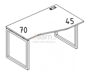 Мебель для персонала Стол эргономичный правый "Техно" на металлокаркасе QUATTRO Б4 062 БП