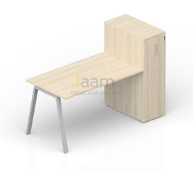 Мебель для персонала Стол с приставным шкафом Tower (меламиновый аутлет) ARTPM128T112
