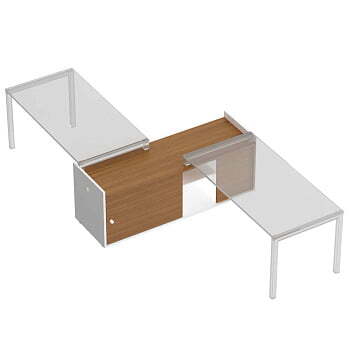 Тумба опорная 180 с отверстиями под кабель-канал Profiquadro КВ 2004 БВ 1800x604x682
