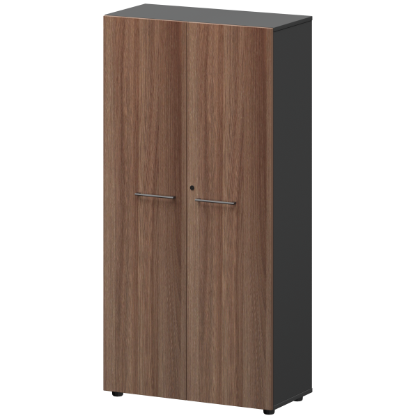 Шкаф высокий закрытый Кортез СМШ48F 792x380x1595 (Темный шимо/Графит)