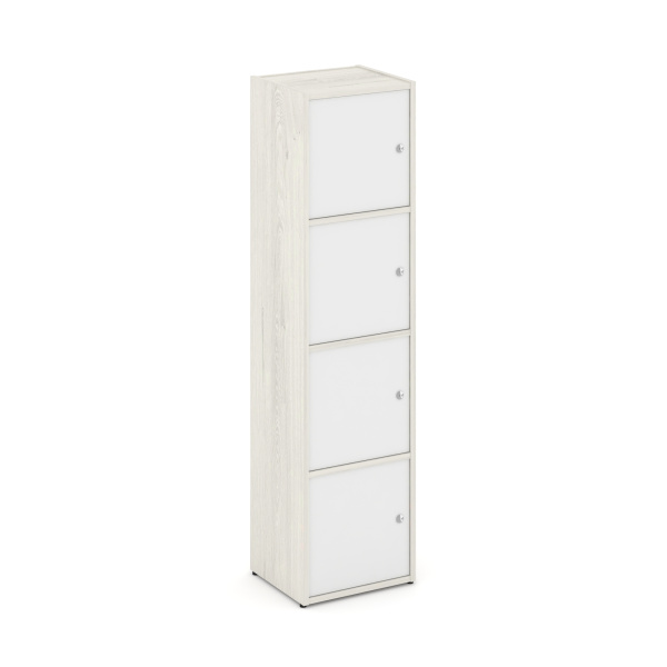 Стеллаж Locker Plus LK.K-004 408x350x1593 (Дуб Наварра | Белый)