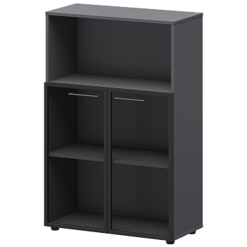 Шкаф средний с нишей со стеклом в ал. рамке Кортез СМШ38.28RS 792x380x1190